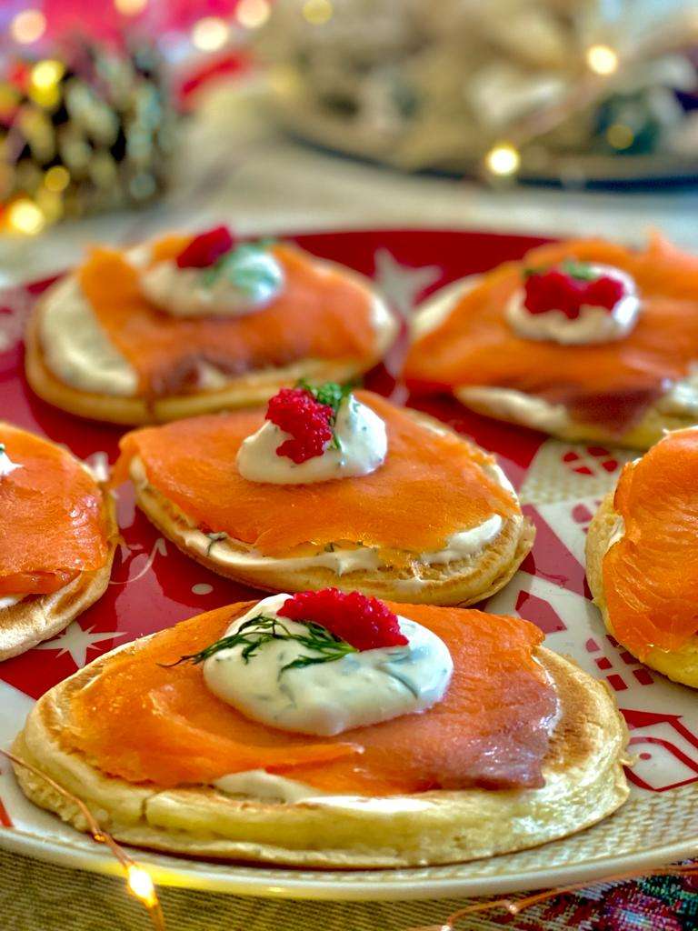 Blinis con salmone