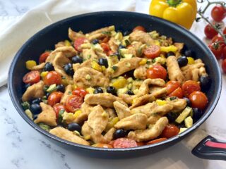 pollo impanato in padella con verdure