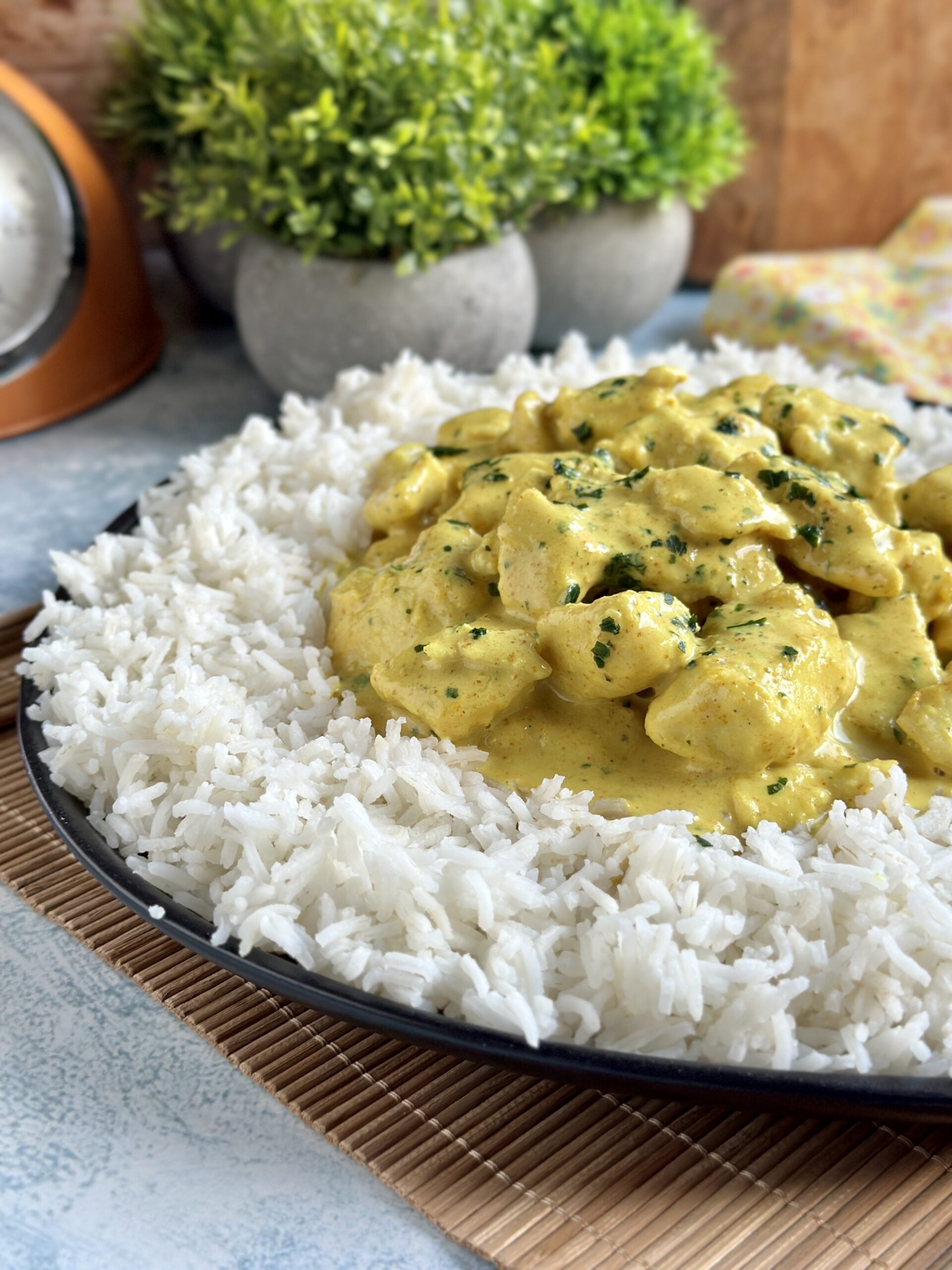pollo al latte di cocco con curry