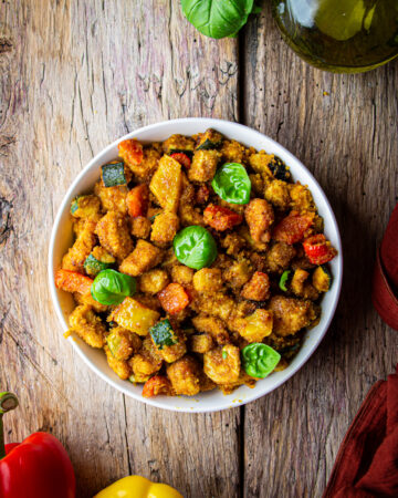 pollo e verdure in friggitrice ad aria