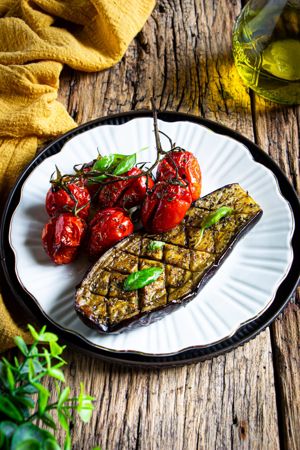 Melanzane e pomodorini arrosto